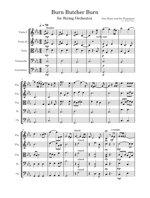 Burn Butcher Burn – Joe Trapanese and Joey Batey (Full Score)