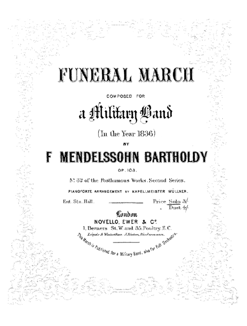 Trauermarsch, Op. 103 - Felix Mendelssohn