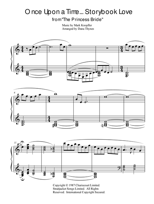 Once Upon A Time...storybook Love (Arr. Dana Thynes) - Mark Knopfler (Piano Solo)