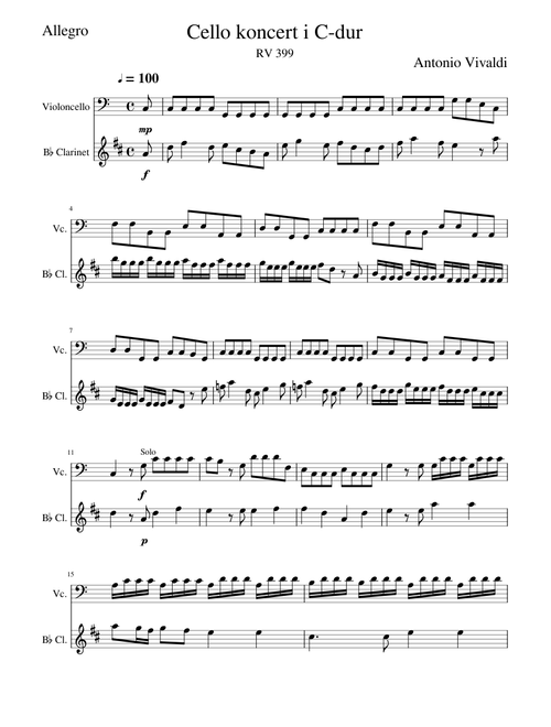 Vivaldi Cello koncert RV 399 1 movement