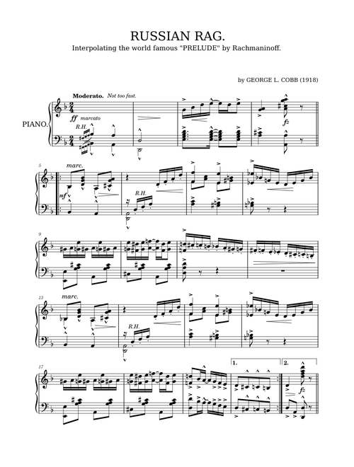Russian Rag by George Cobb (1918)