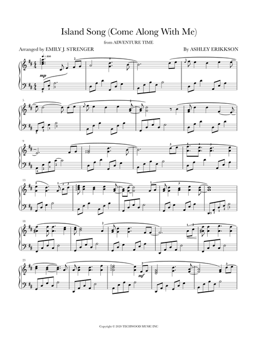 Island Song (come Along With Me) (Arr. Emily J. Strenger) - Ashley Eriksson (Piano Solo)