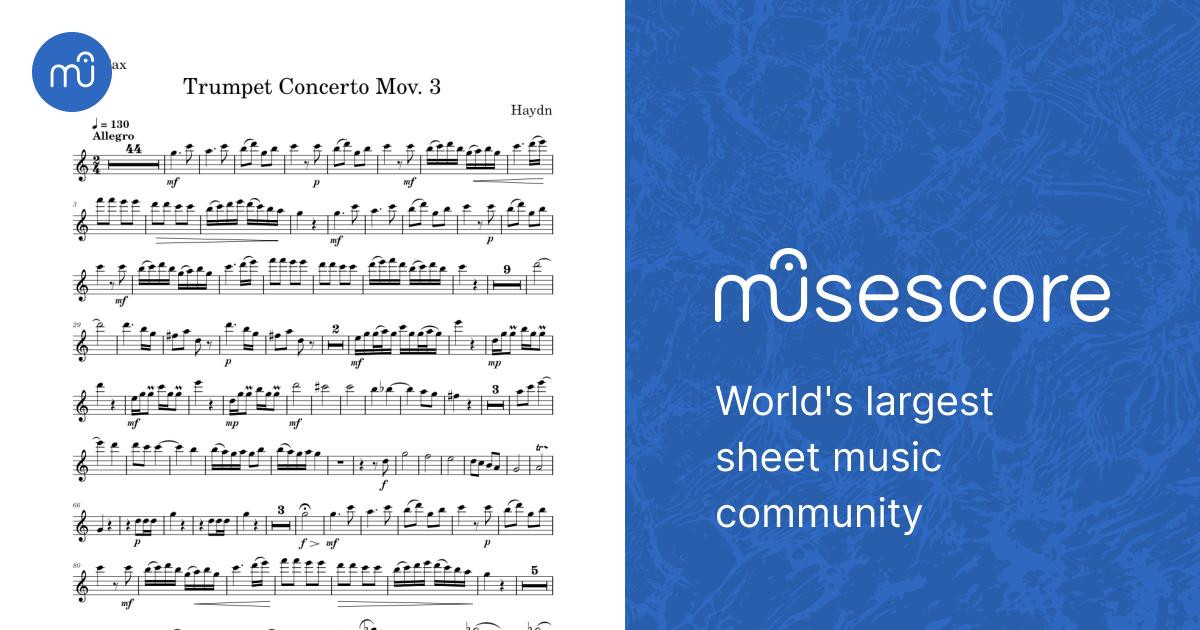 Haydn Trumpet Concerto Mov. 3 Sheet Music for Saxophone alto