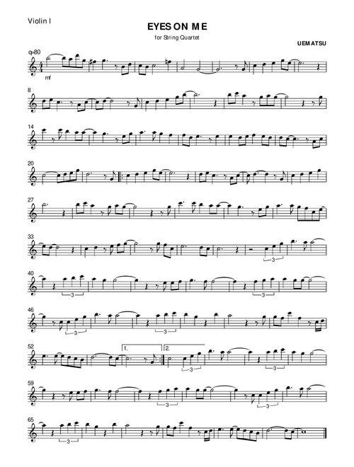 Eyes On Me (Arr. Room with a View Music) - Nobuo Uematsu, Kako Someya (String Quartet)