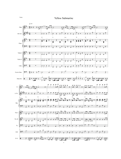Yellow Submarine (Arr. Betsuel Uesile Prado) - The Beatles (Large Ensemble)
