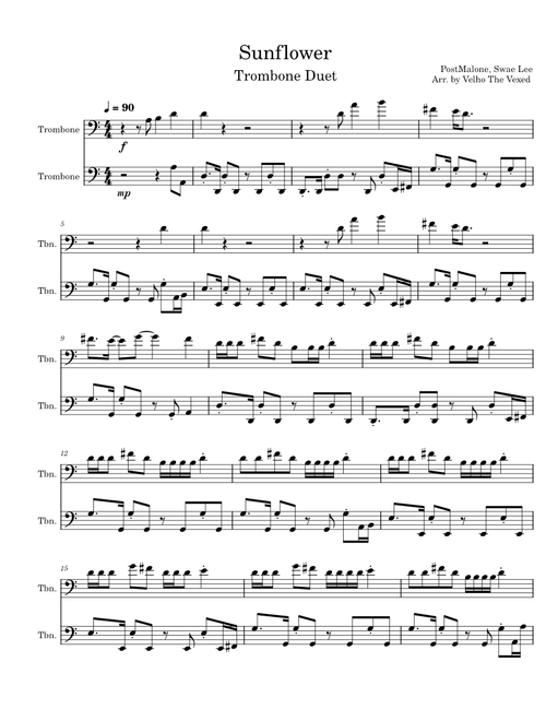 Sunflower Trombone Duet