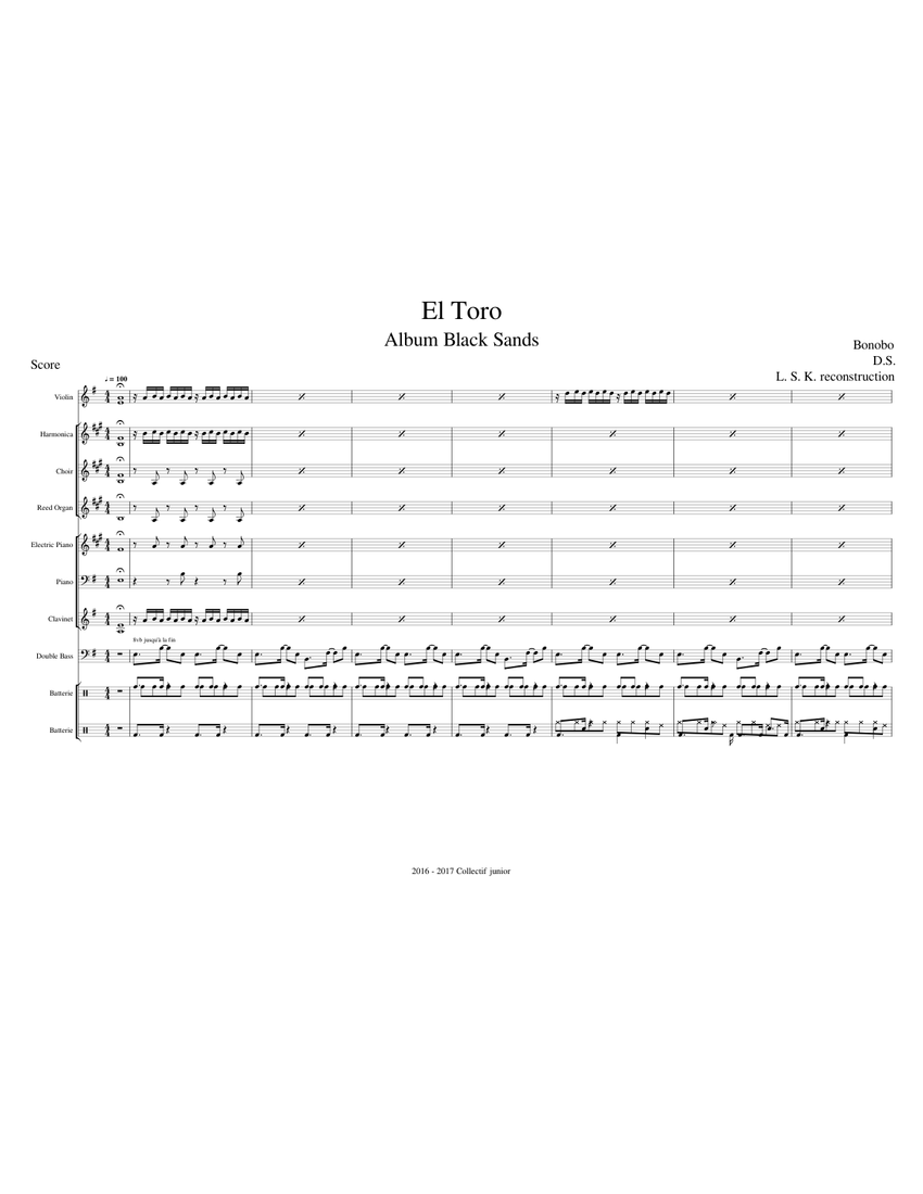 Bonobo El Toro （公牛的天空）(Arranged by Dam Sltss, Rearranged) Sheet music