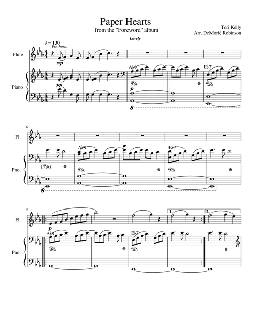 Paper Hearts (Tori Kelly) [Melody + Piano]