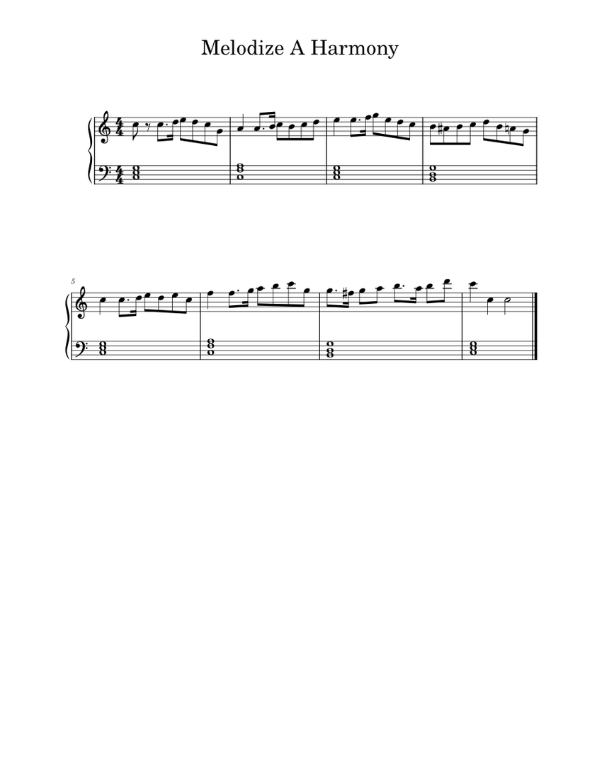 Melodize A Harmony Sheet music for Piano (Solo) | Musescore.com