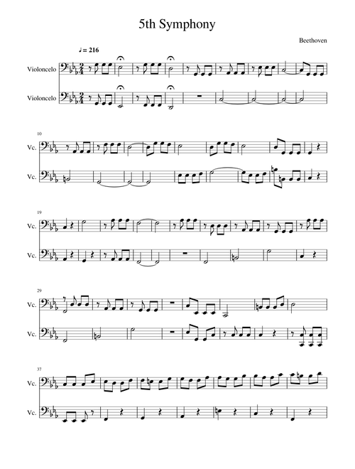 5th Symphony - Cello Duet