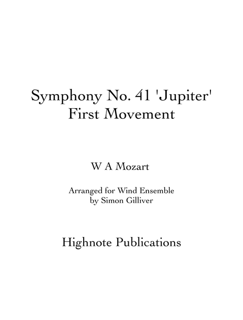 Symphony No. 41 'Jupiter' First Movement (Arr. Simon Gilliver) - WA MOZART (Woodwind Ensemble)