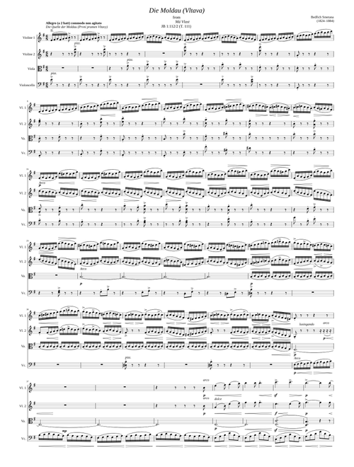 Moldau – Bedřich Smetana Sheet Music for Violin, Viola