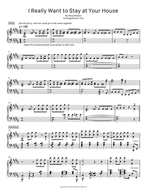 I Really Want To Stay At Your House (Arr. AJ Tan) - Rosa Walton With Hallie Coggins (Piano Solo)