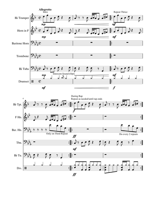 The Real Slim Shady for Brass Quintet and Drums - 3 Versions