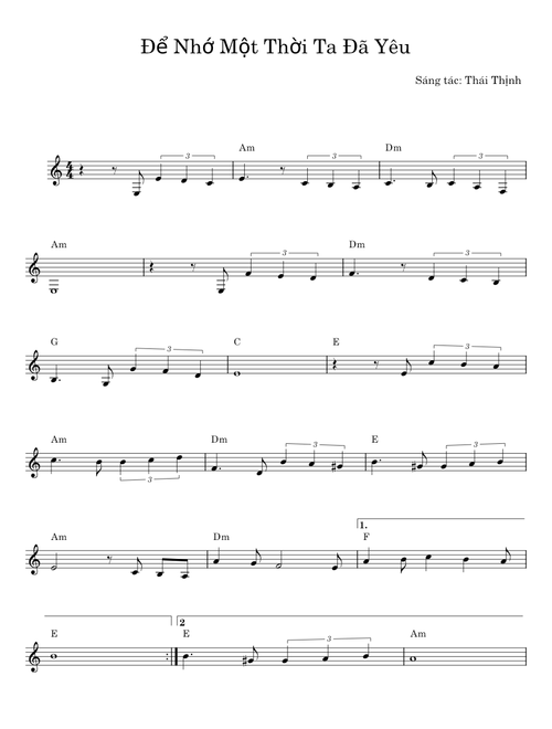 Để nhớ một thời ta đã yêu - Thái Thịnh