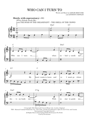 Play Official version of Who Can I Turn To (When Nobody Needs Me