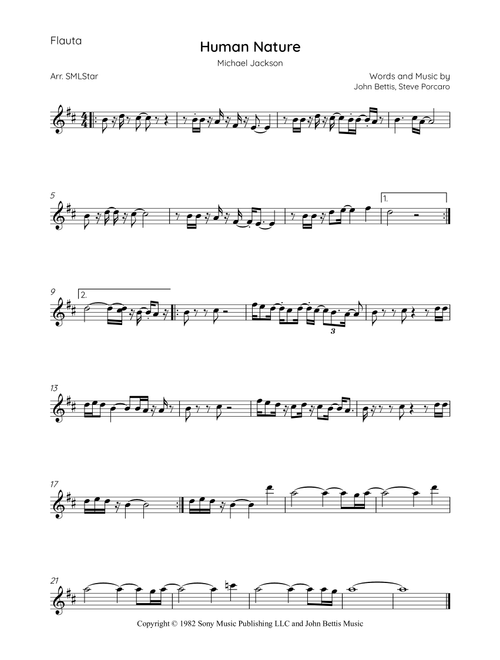 Human Nature (Arr. SMLStar) - Michael Jackson (Flute Solo)