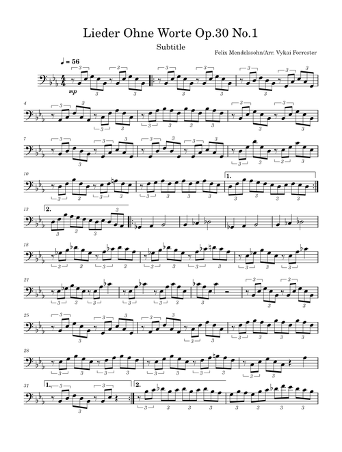 Lieder ohne Worte Op.30 No.1 – Felix Mendelssohn Cello