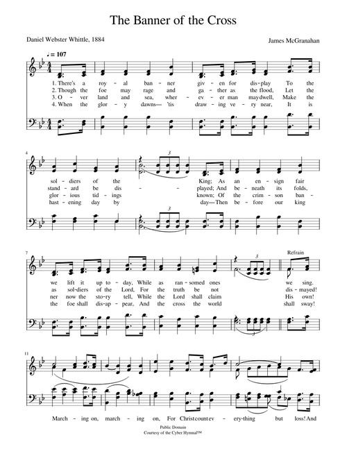 The banner of the cross (whittle) - James McGranahan