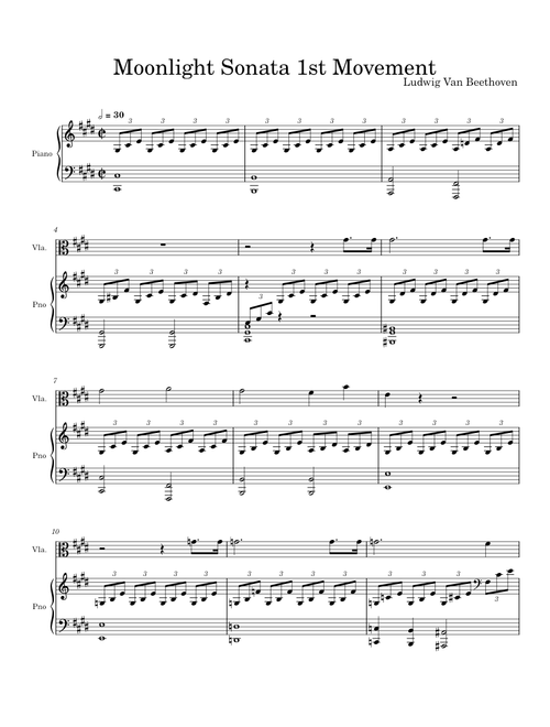 Moonlight Sonata Viola Solo