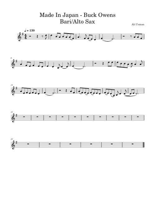 Made In Japan - Buck Owens Bari/Alto Sax