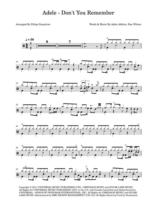 Don't You Remember (Arr. The Ninja) - Adele (Drums)