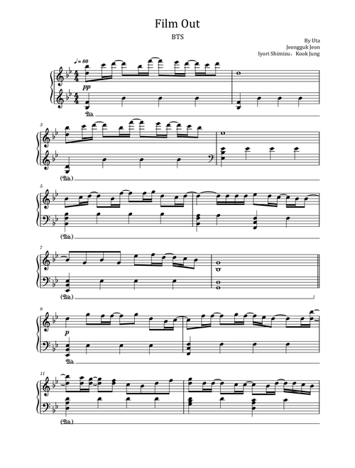 Film Out (Arr. poon) - BTS (Piano Solo)