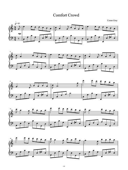 Comfort Crowd (Arr. Conan Gray) (Piano Solo)