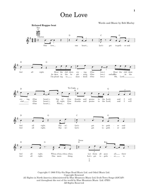 One Love - Bob Marley (Easy Guitar)