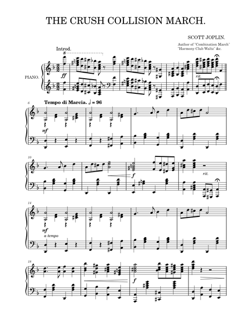 The Great Crush Collision March (1896) - Scott Joplin