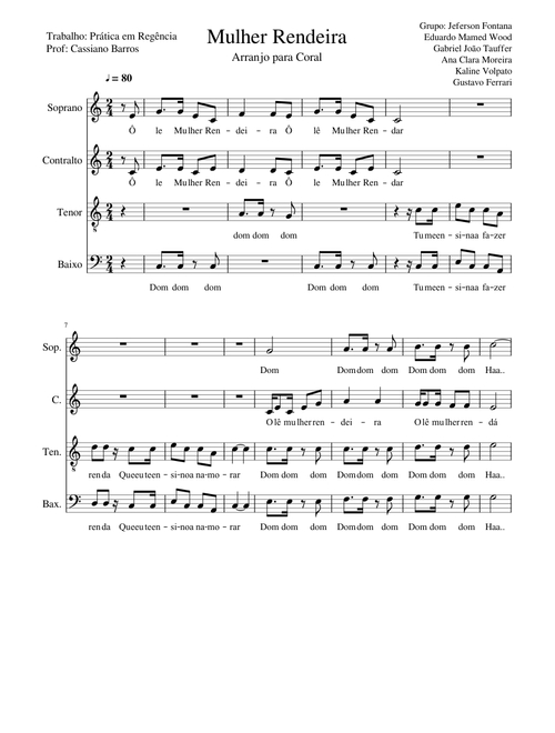 Mulher Rendeira - Coro a 4 vozes