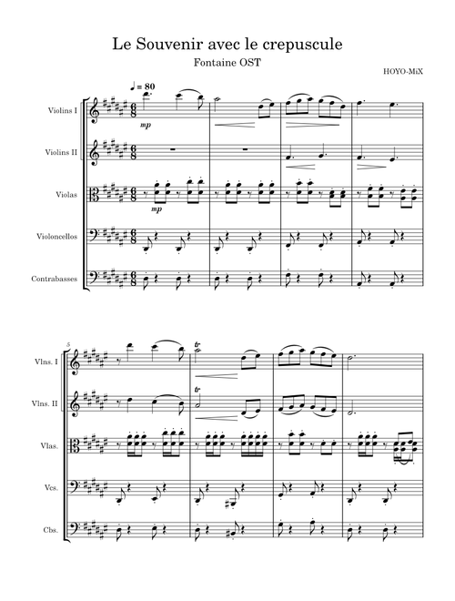 Le Souvenir avec le crepuscule – HOYO-MiX Le Souvenir avec le crepuscule - Fontaine OST