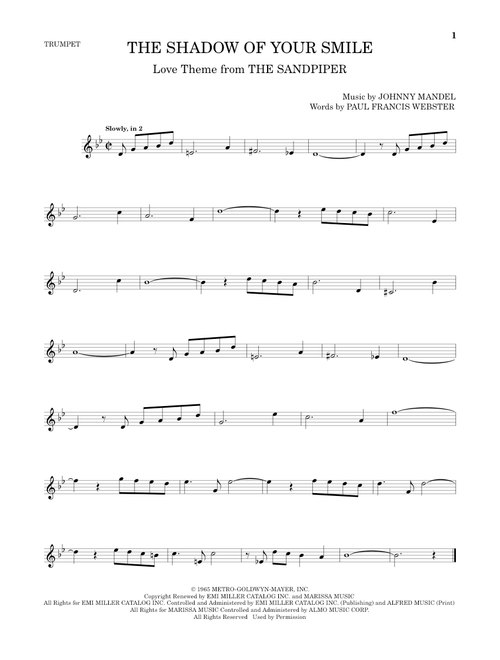 The Shadow Of Your Smile - Johnny Mandel, Paul Francis Webster (Trumpet Solo)