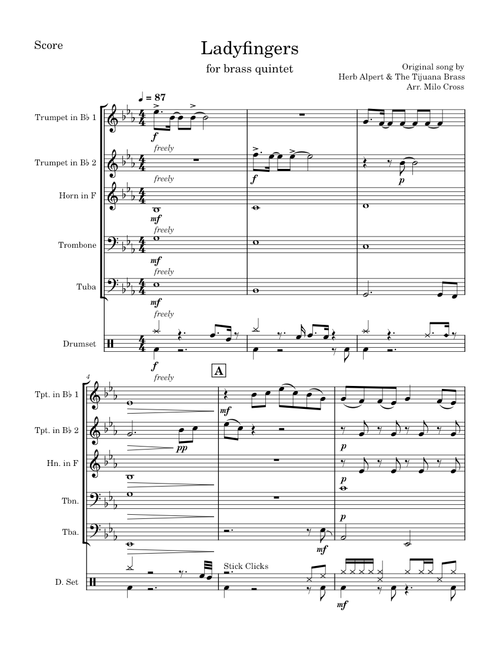 Ladyfingers  – Herb Alpert & The Tijuana Brass arr. Milo Cross