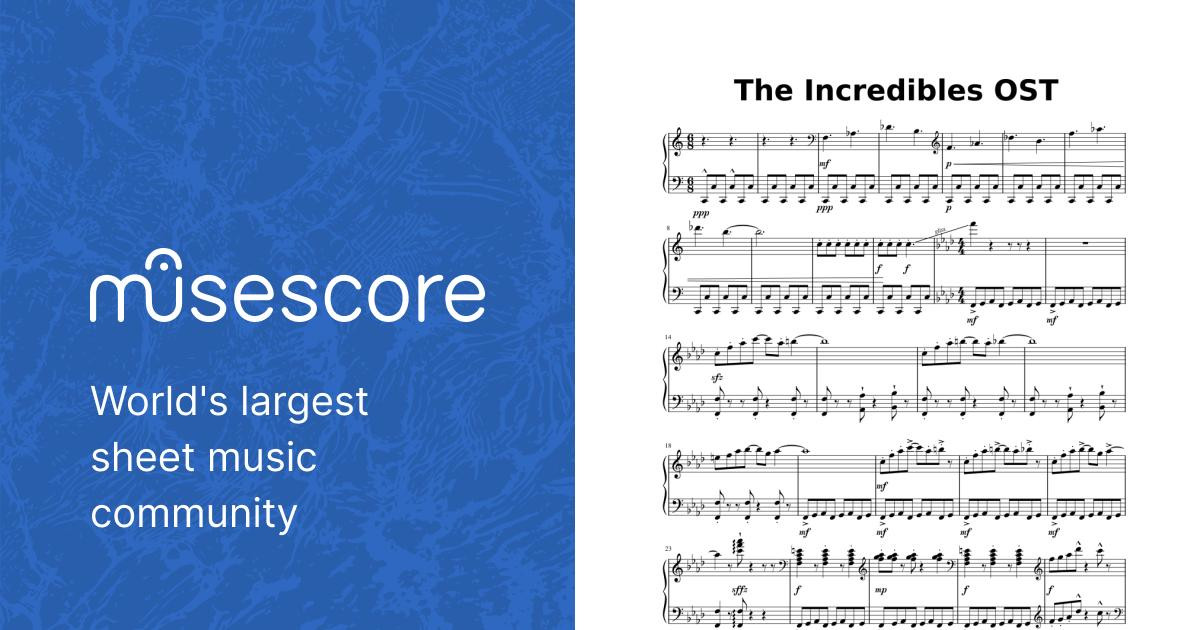 The Incredibles – Michael Giacchino Sheet Music for Piano