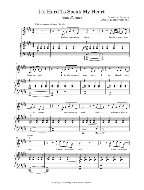It's Hard To Speak My Heart (from Parade) – Jason Robert Brown, Parade Musical