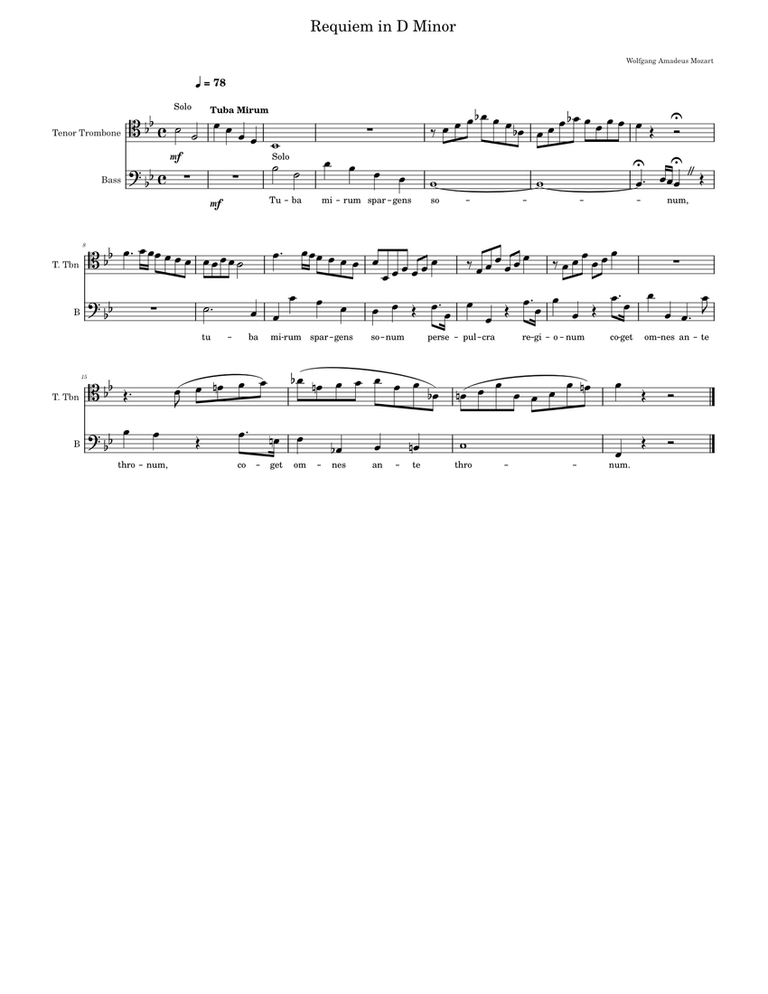 Mozart tuba mirum trombone new arrivals