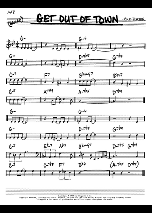 Play Official version of Get Out Of Town Sheet Music by Cole