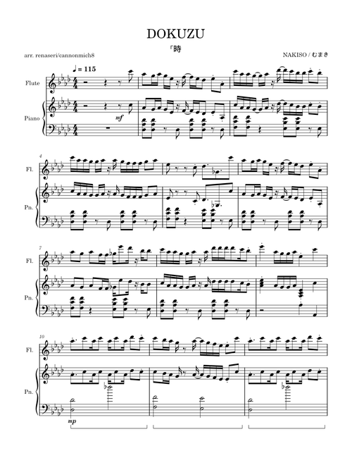 DOKUZU - Piano and Flute arrangement