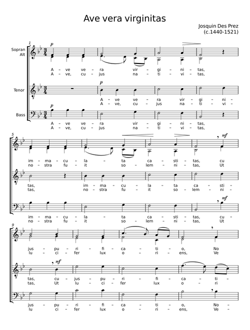 Ave vera virginitas - Josquin des Prez
