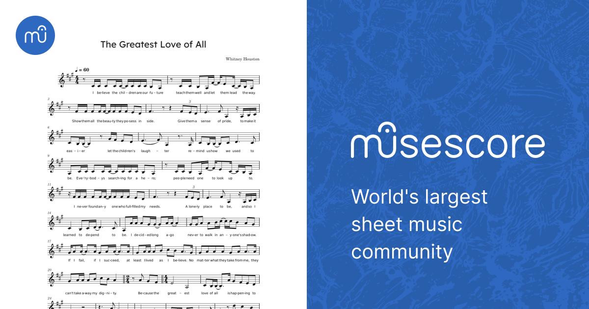 The Greatest Love of All Sheet Music for Violin (Solo) | MuseScore.com