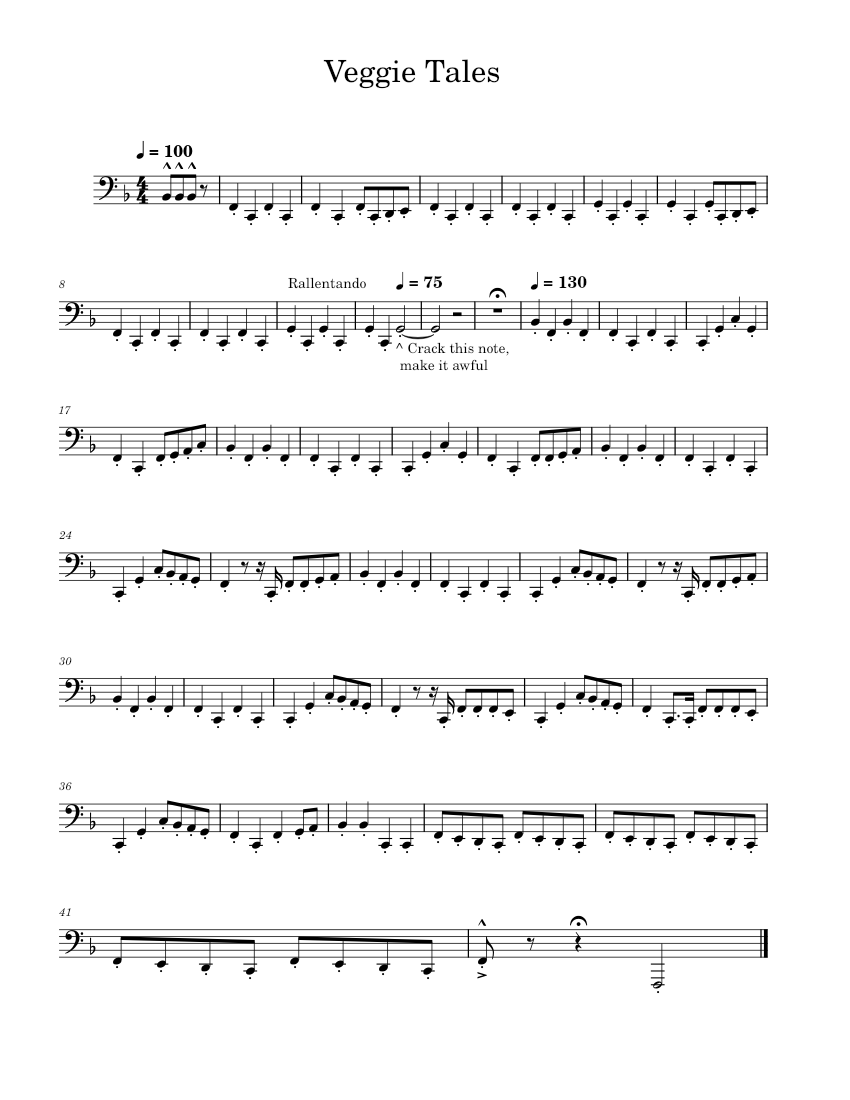 Veggie Tales Main Theme – Phil Vischer Veggie Tales Theme Sheet Music ...