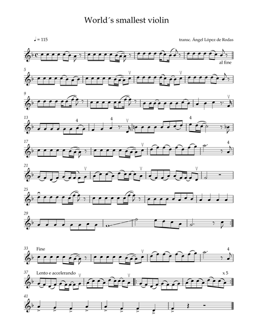 The Worlds Smallest Violin (Arr. Ángel López de Rodas) - Mark Bradley Owen, Josh Malerman (Violin Solo)