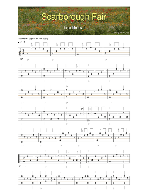 Scarborough Fair - Guitar Tab