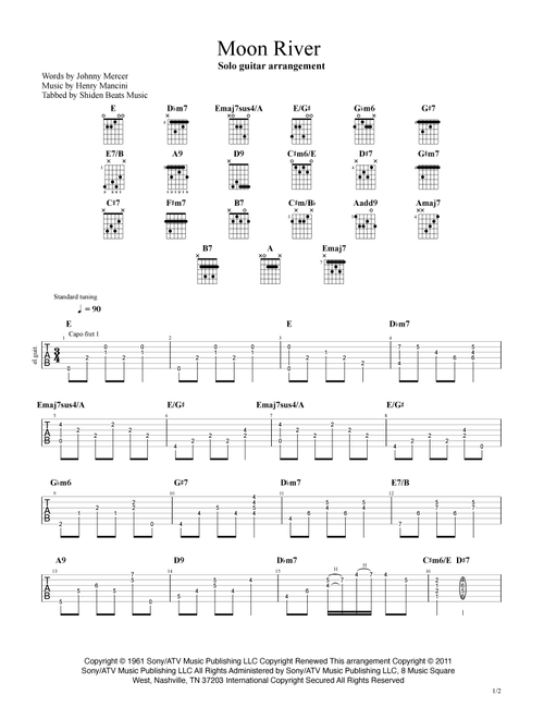Moon River (Arr. Shiden Beats Music) - Andy Williams (Guitar Tab)