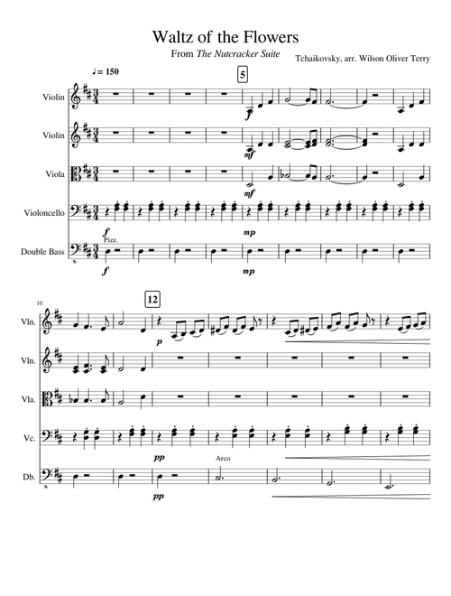 Waltz Of the Flowers For String Orchestra