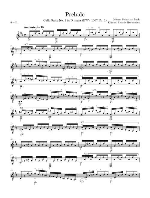 Prelude (BWV 1007 No. 1) - Johann Sebastian Bach