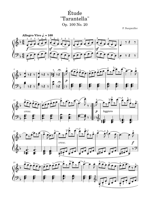 Étude Op. 100 No. 20 "Tarantella"