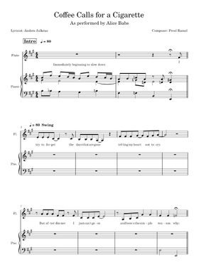 Free Coffee Calls For A Cigarette by Povel Ramel sheet music