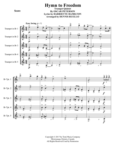 Hymn To Freedom (Arr. Dennis Ruello) - Oscar Peterson (Brass Ensemble)